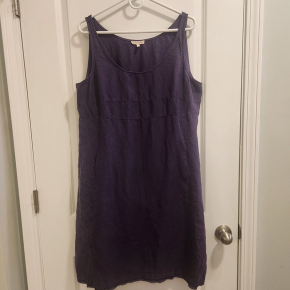 Eileen Fisher Dresses & Skirts - Eileen Fisher Purple 100% Linen Sleeveless Scoop Neck Shift Dress Large